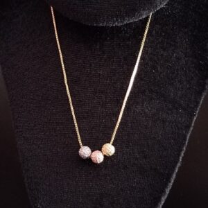 Collar Trio Bola de Fuego Zirconia