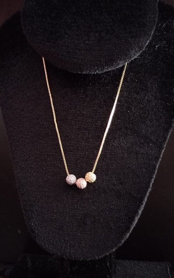 Collar Trio Bola de Fuego Zirconia